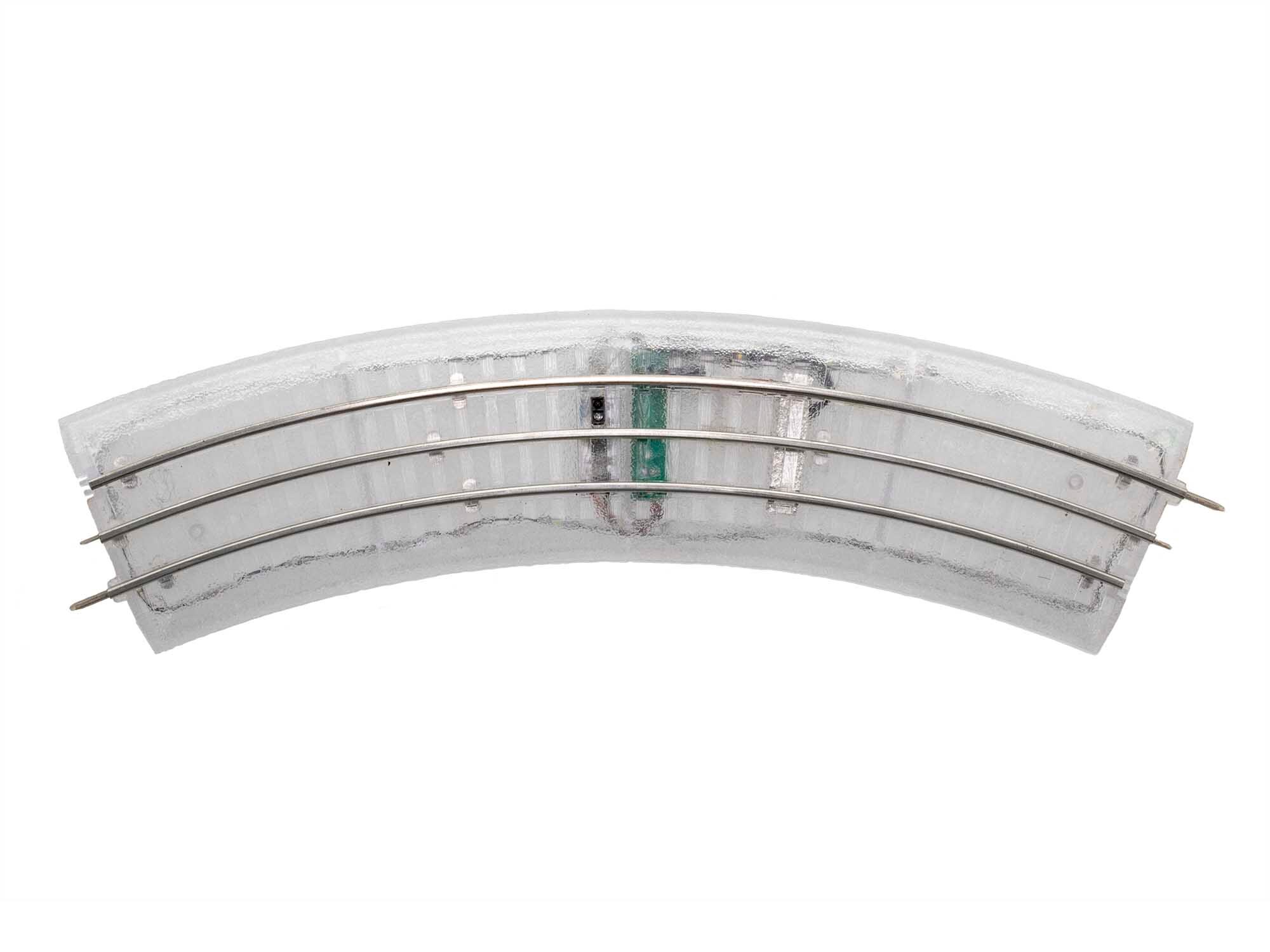 Lionel O36 1/2 Curve Fastrack Train Tracks - 4 Pieces, Gray Plastic, O Gauge